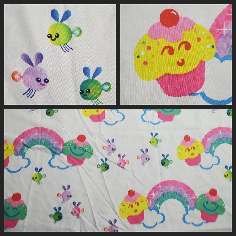 DreamWorks Trolls Cupcakes Rainbow Flat Full Bedsheet